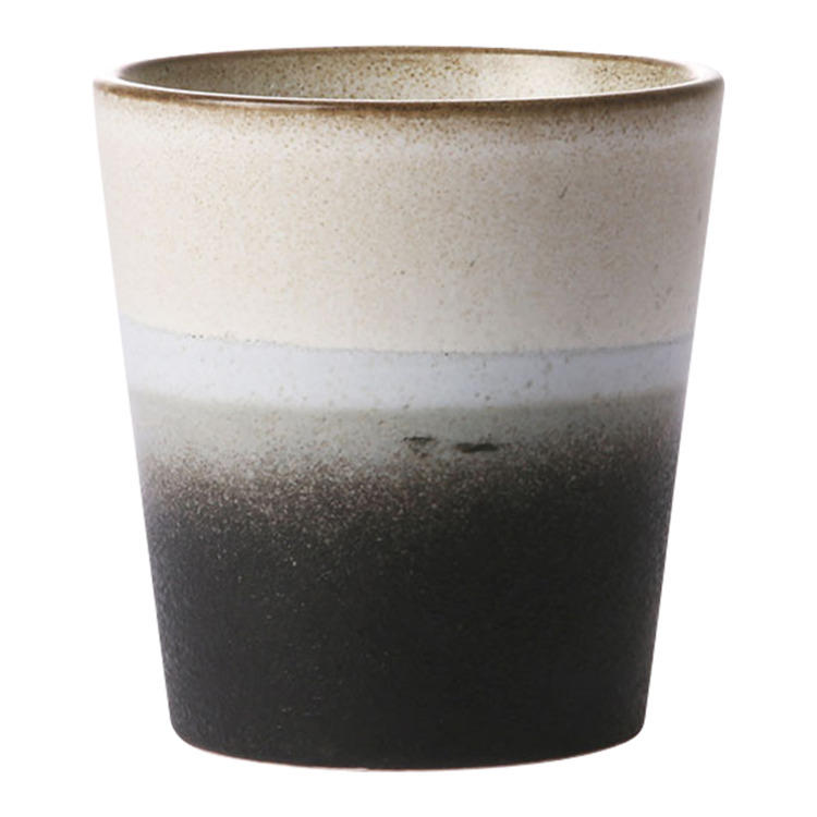 Bicchiere 70'S, ceramica, nero/bianco