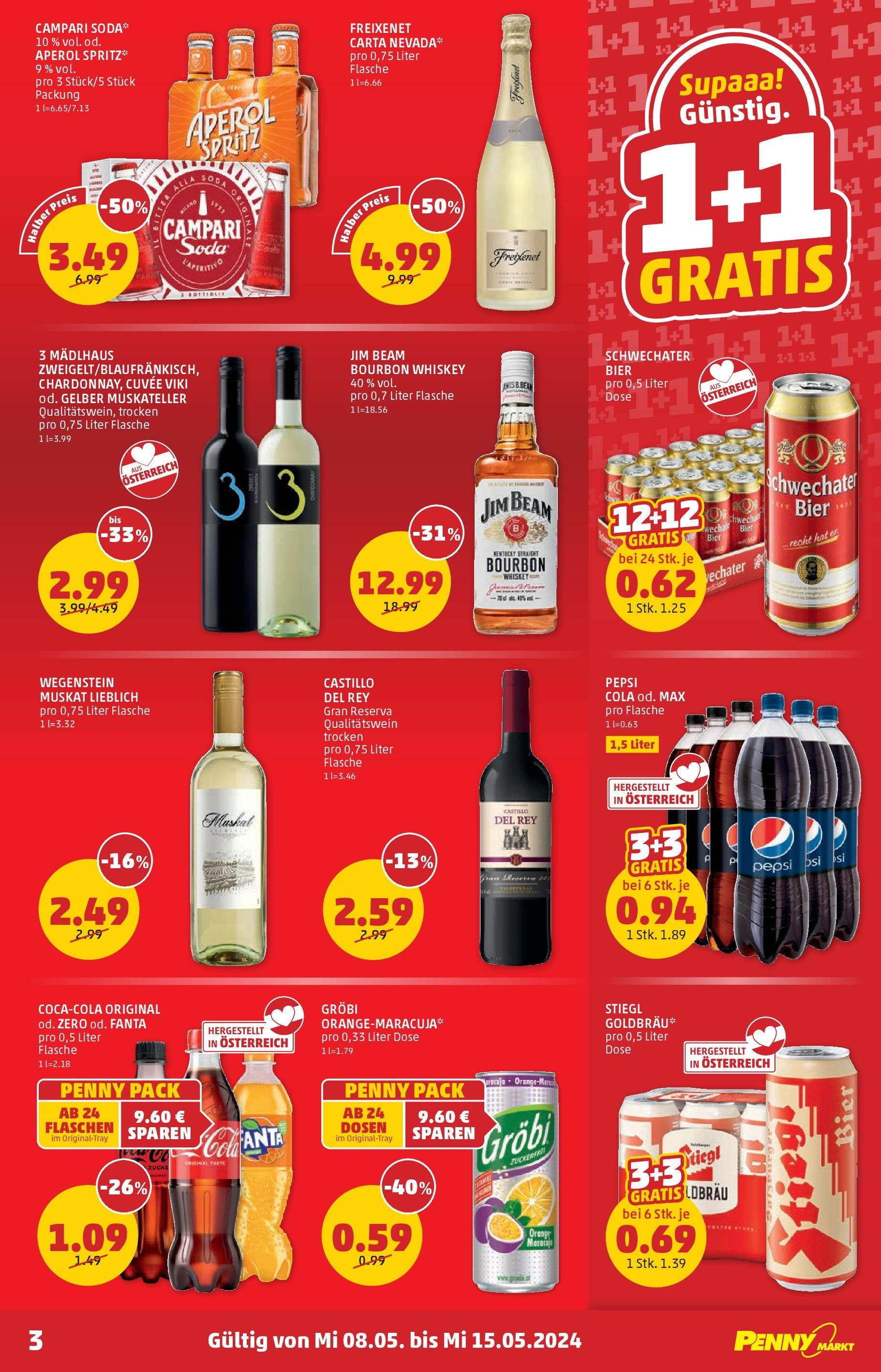 Penny Markt Flugblatt - Kärnten ab (08.05.2024) - Angebote, Prospekt | Seite: 3 | Produkte: Whiskey, Bier, Bourbon