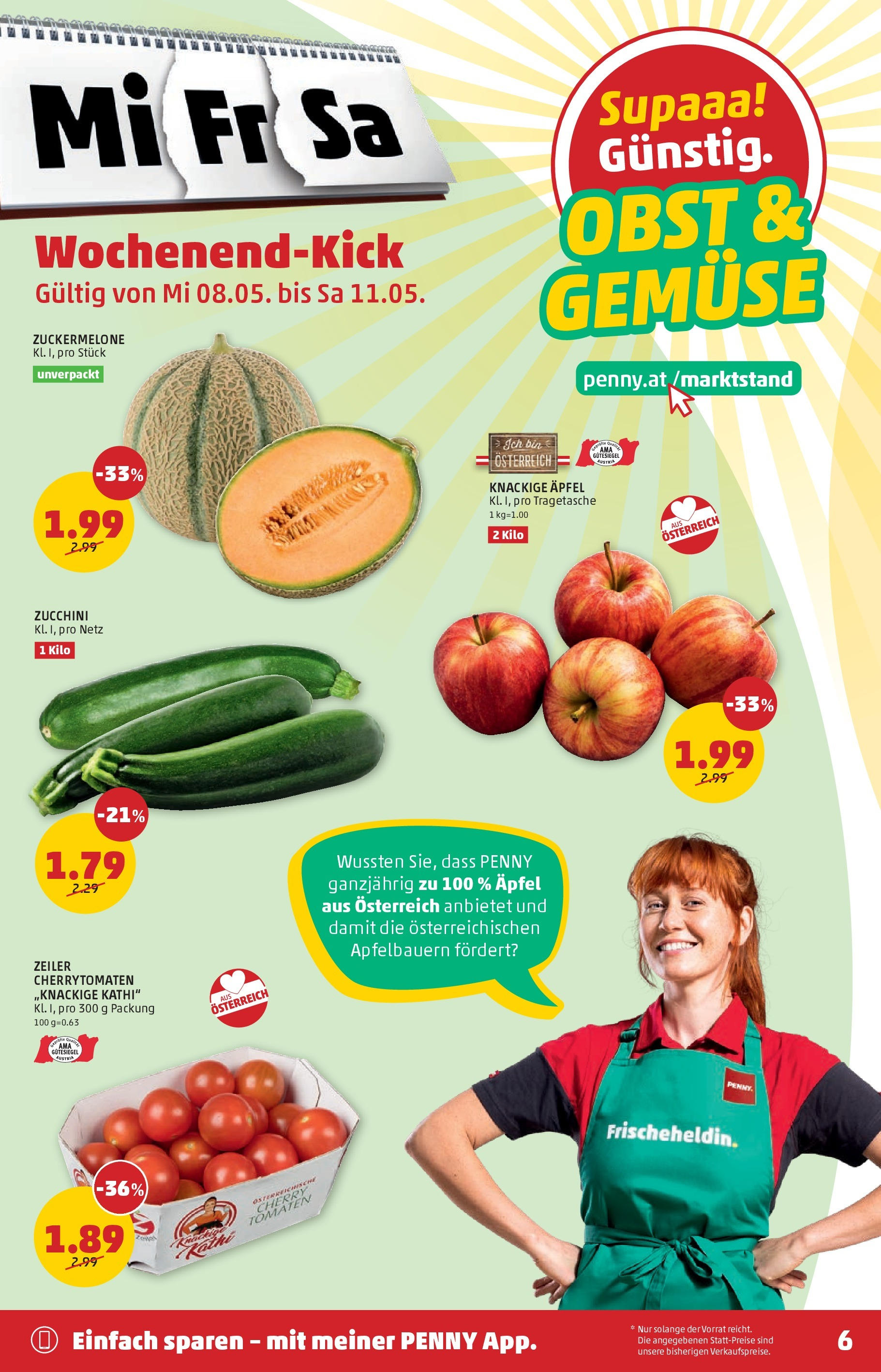 Penny Markt Flugblatt - Kärnten ab (08.05.2024) - Angebote, Prospekt | Seite: 6 | Produkte: Gemüse, Obst, Äpfel, Tomaten