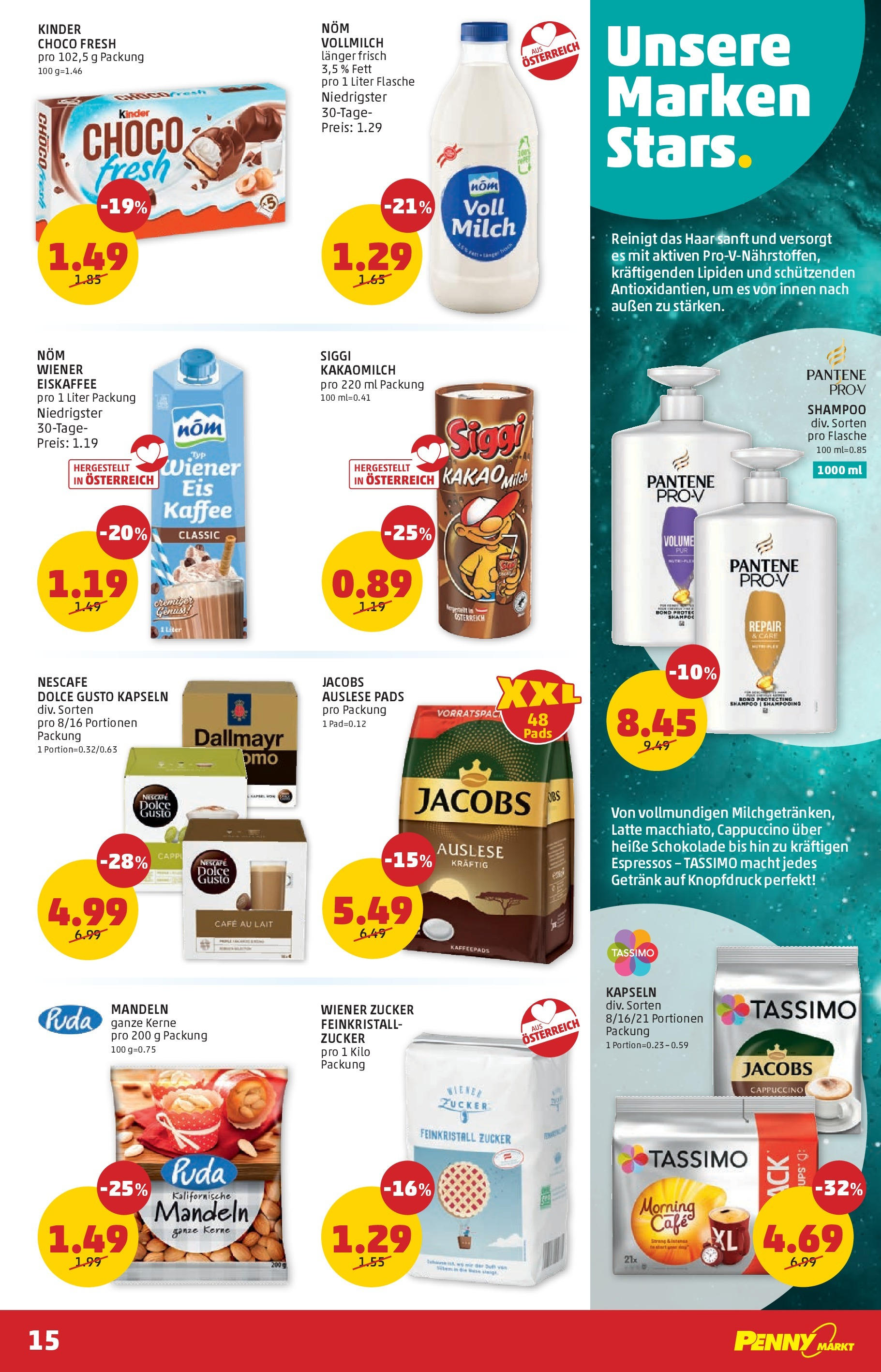 Penny Markt Flugblatt - Kärnten ab (08.05.2024) - Angebote, Prospekt | Seite: 15 | Produkte: Zucker, Shampoo, Milch, Schokolade