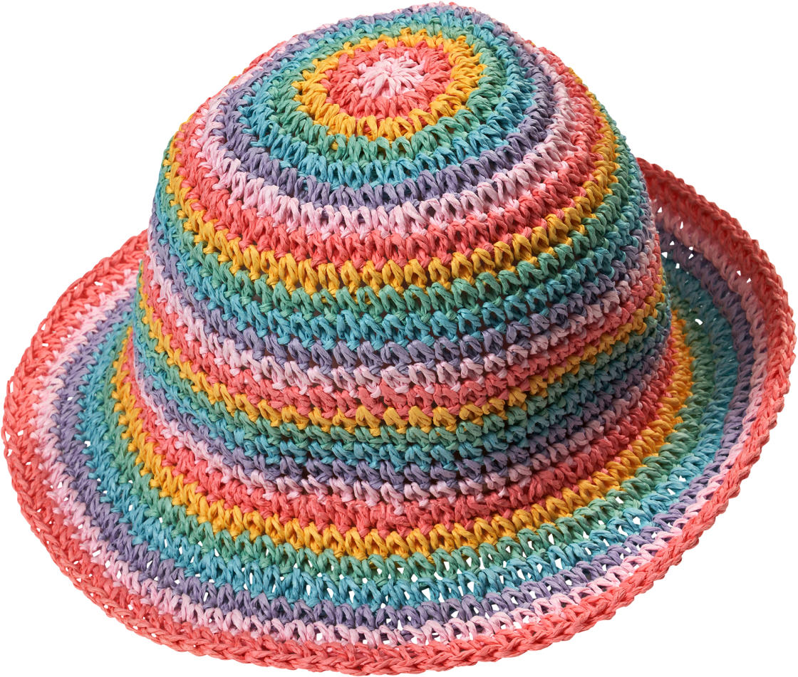 PUSBLU Strohhut in Regenbogen-Farben, bunt, Gr. 52/53