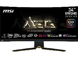 MSI MEG 342CDE QD 34,18 Zoll Curved Gaming Monitor, UWQHD, 0,03 ms Reaktionszeit, 250 cd/m², 175 Hz, Schwarz