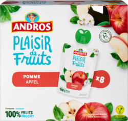 Pause Fruitée Pomme Andros, sans sucres ajoutés, 8 x 100 g