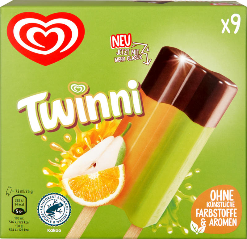 Glace Twinni Lusso, 9 x 72 ml