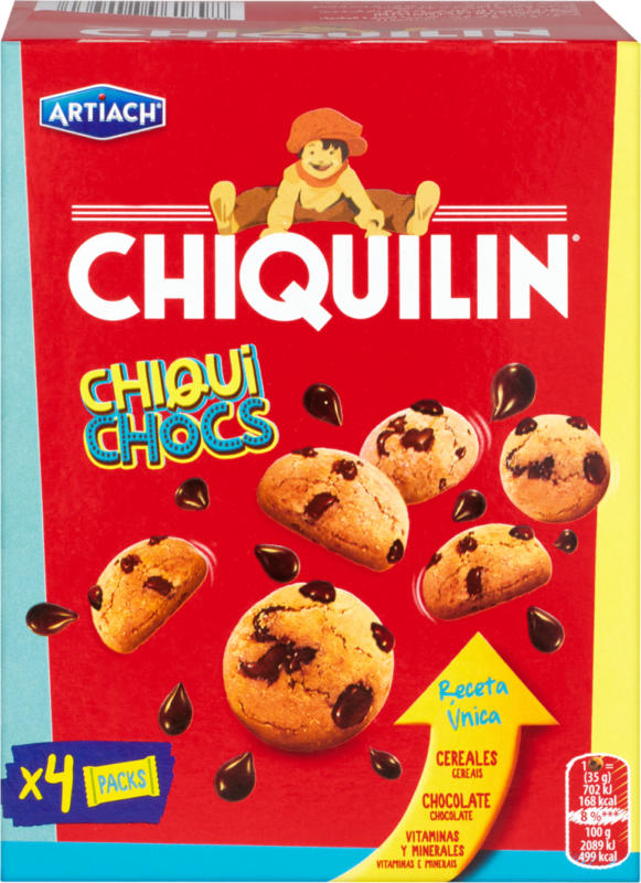 Biscotti al cioccolato Chiqui Chocs Artiach, 140 g