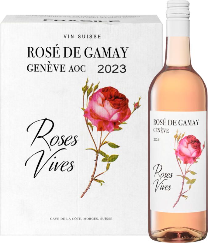 Roses Vives Rosé de Gamay de Genève AOC, Svizzera, Ginevra, 2023, 6 x 70 cl