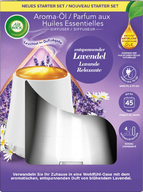 AirWick Aroma-Öl Diffuser Starter-Set Entspannender Lavendel