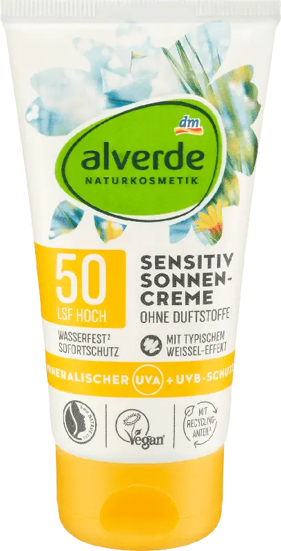 alverde NATURKOSMETIK Sonnencreme Sensitiv LSF 50