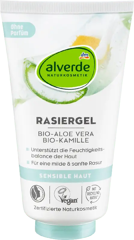 alverde NATURKOSMETIK Rasiergel Bio-Aloe Vera & Bio-Kamille