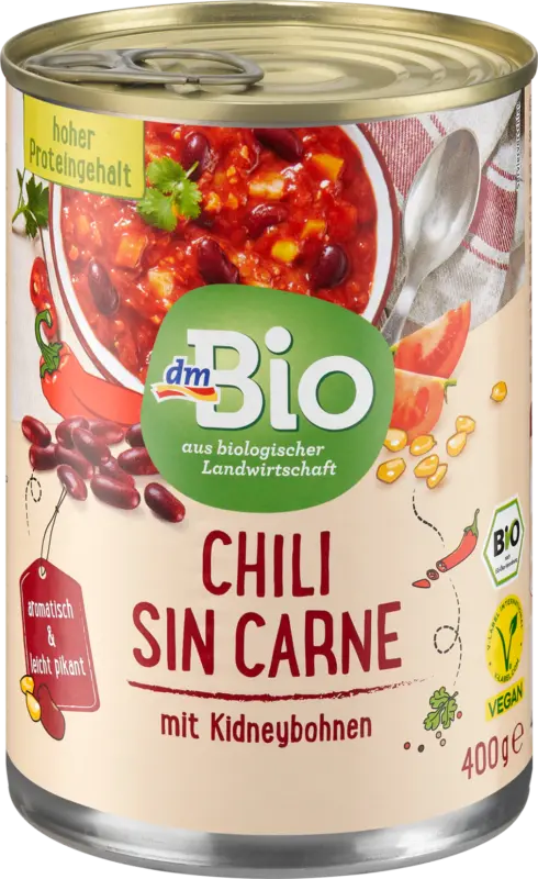 dmBio Eintopf Chili sin Carne mit Kidneybohnen