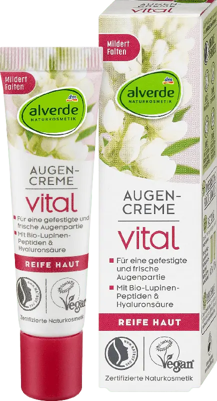 alverde NATURKOSMETIK Augencreme Vital mit Bio-Lupinen-Peptide