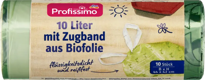 Profissimo Zugband-Müllbeutel Biofolie 10 Liter