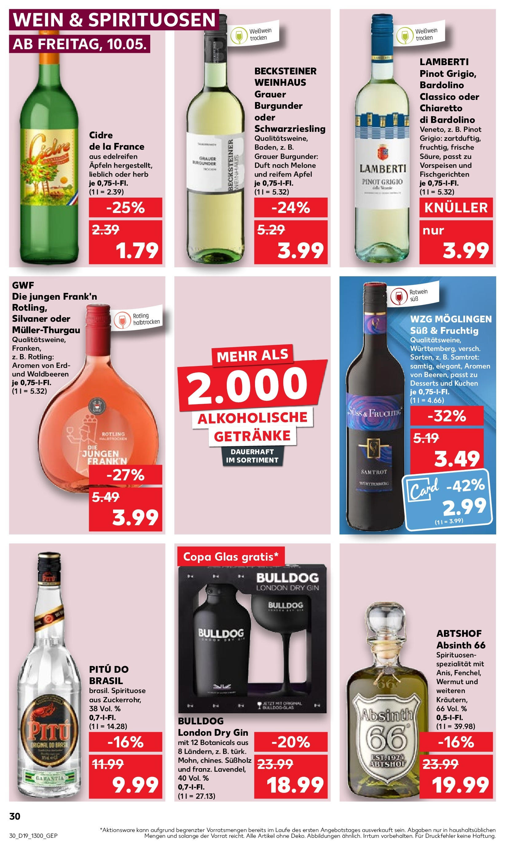 Kaufland - Nordrhein - Westfalen (ab 10.05.2024) » Angebote Online zum Blättern | Seite: 30 | Produkte: Äpfel, Melone, Wein, Gin