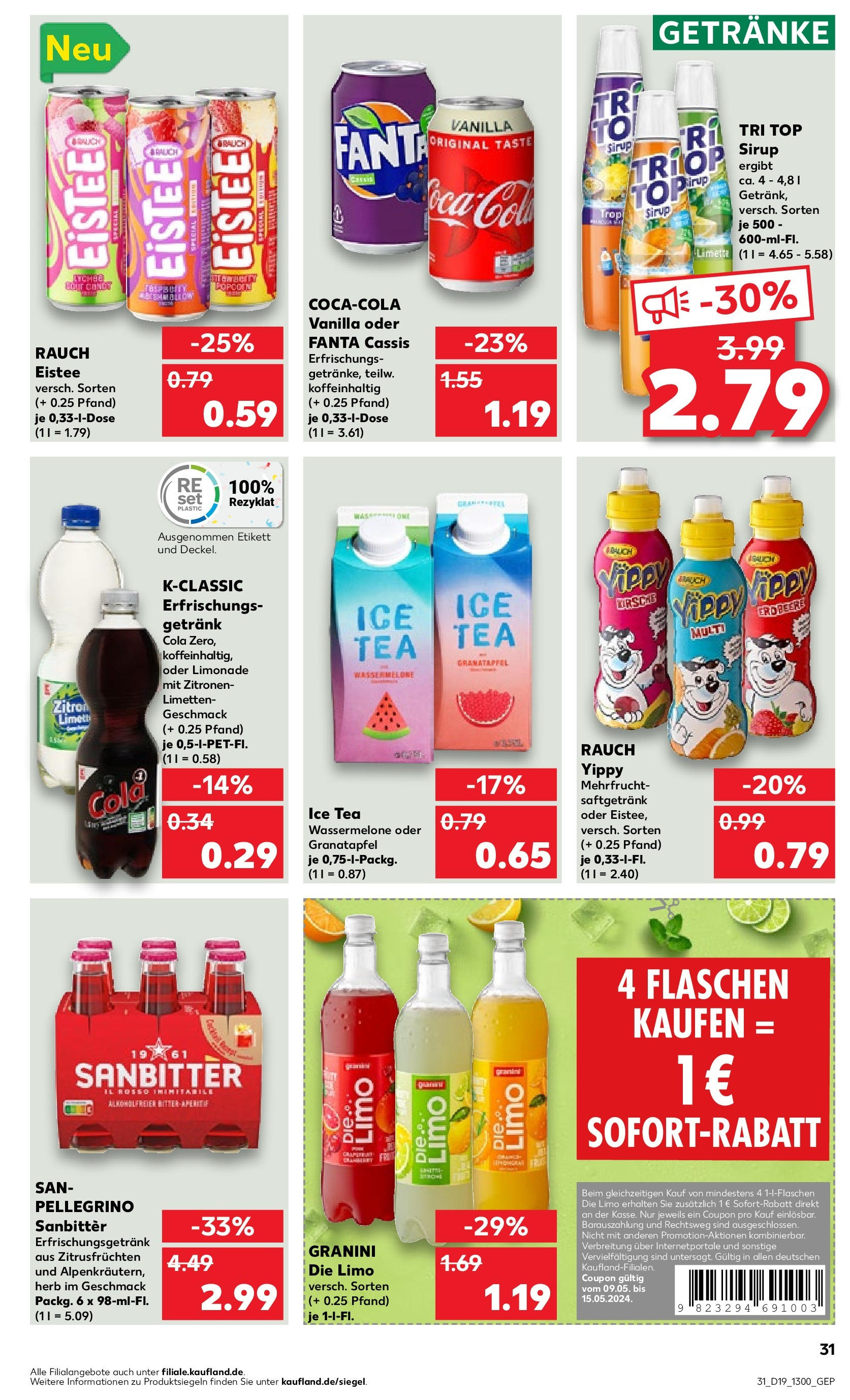 Kaufland - Nordrhein - Westfalen (ab 10.05.2024) » Angebote Online zum Blättern | Seite: 31 | Produkte: Coca cola, Sirup, Limette, Wassermelone