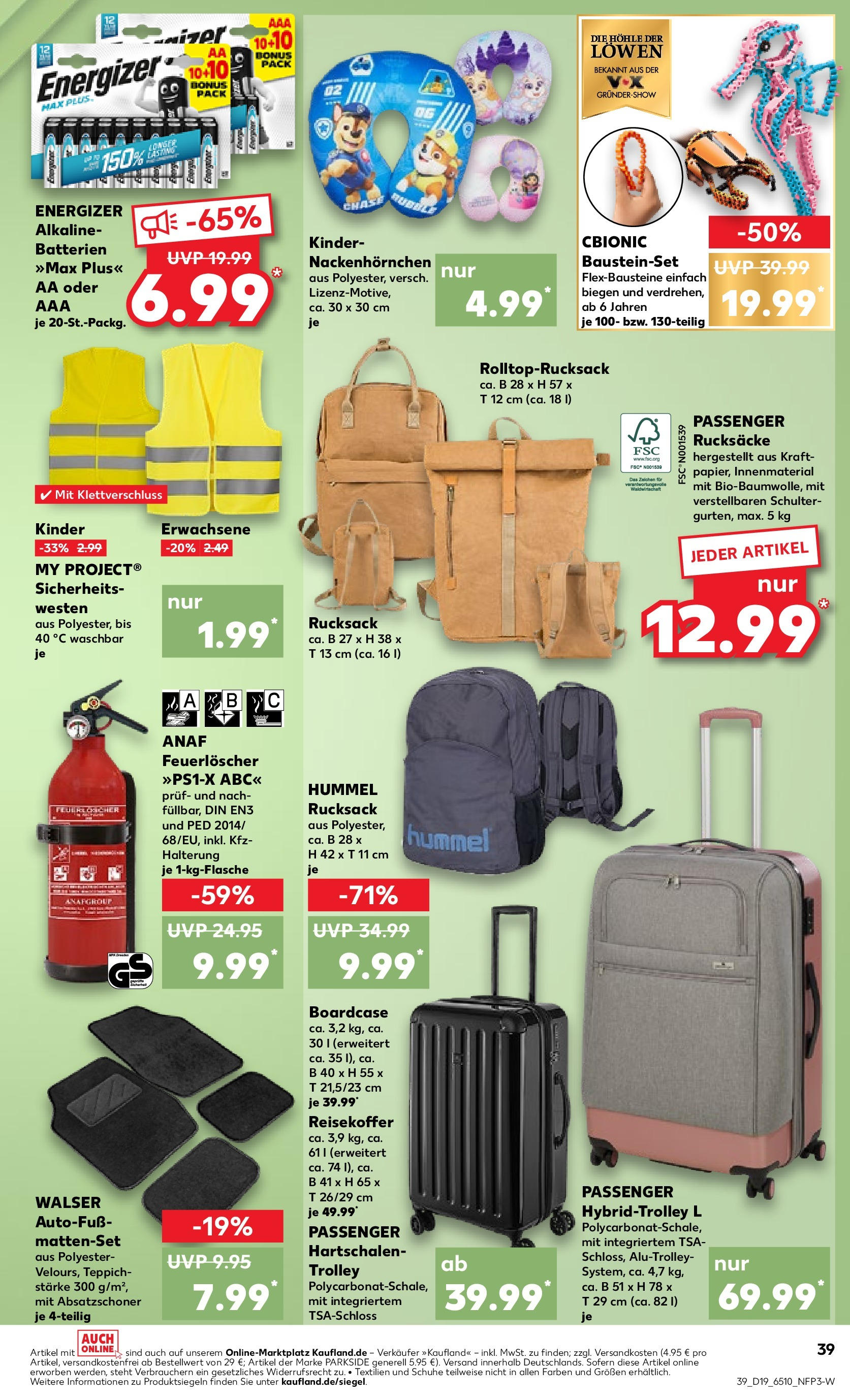 Kaufland - Nordrhein - Westfalen (ab 10.05.2024) » Angebote Online zum Blättern | Seite: 39 | Produkte: Teppich, Rucksack