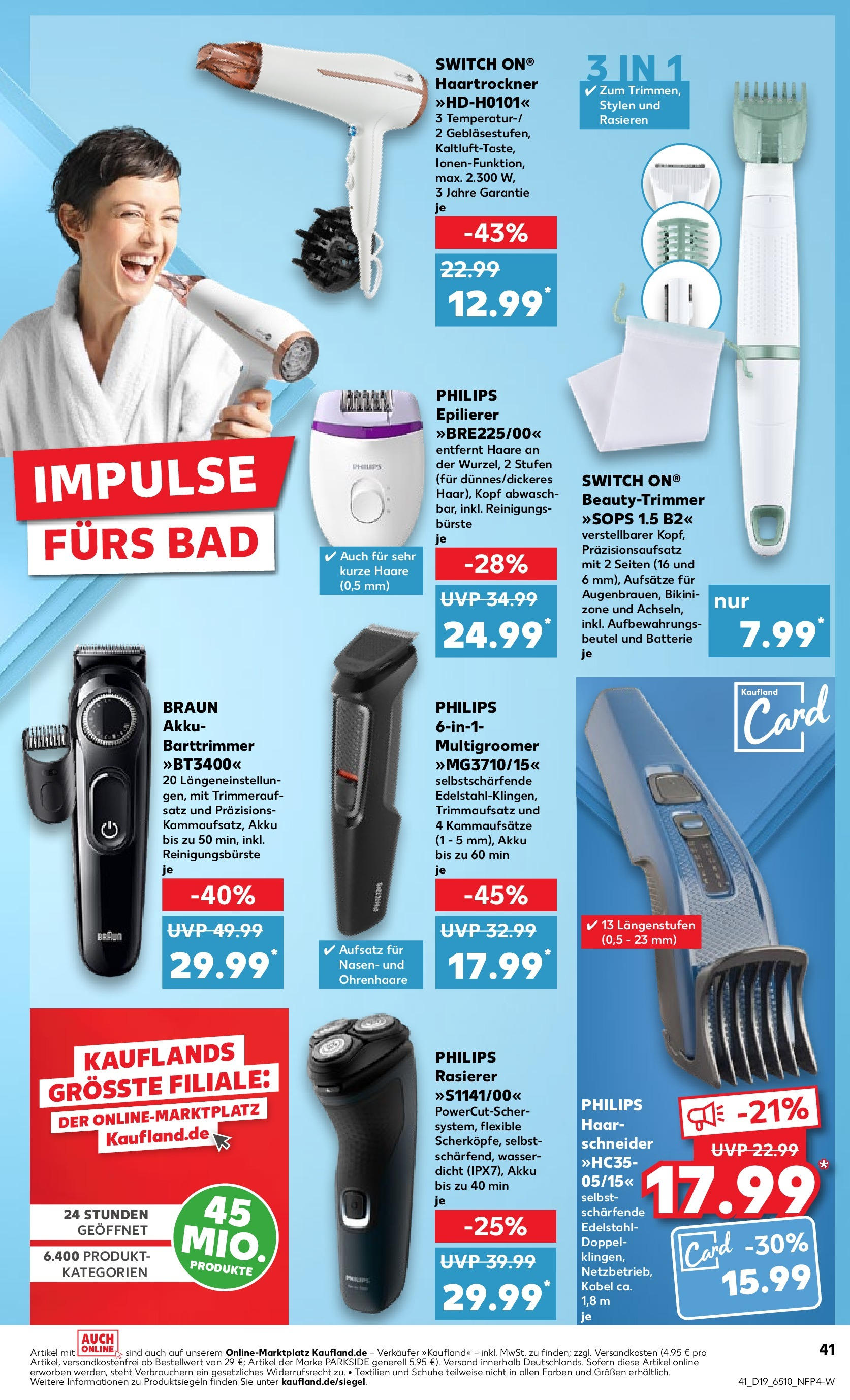 Kaufland - Nordrhein - Westfalen (ab 10.05.2024) » Angebote Online zum Blättern | Seite: 41 | Produkte: Bikini, Philips, Rasierer, Wasser