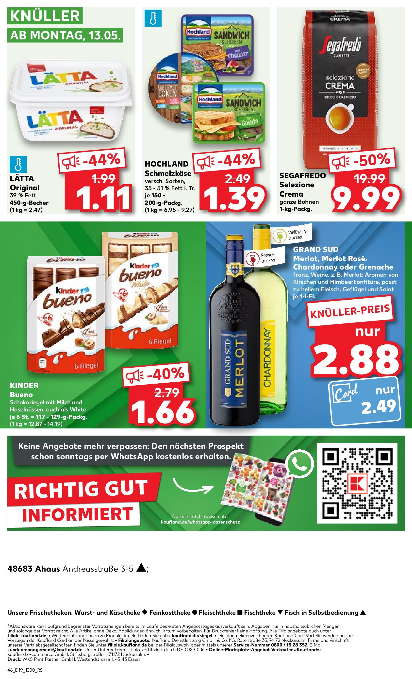 Kaufland - Nordrhein - Westfalen (ab 10.05.2024) » Angebote Online zum Blättern | Seite: 48 | Produkte: Milch, Weißwein, Rotwein, Gouda