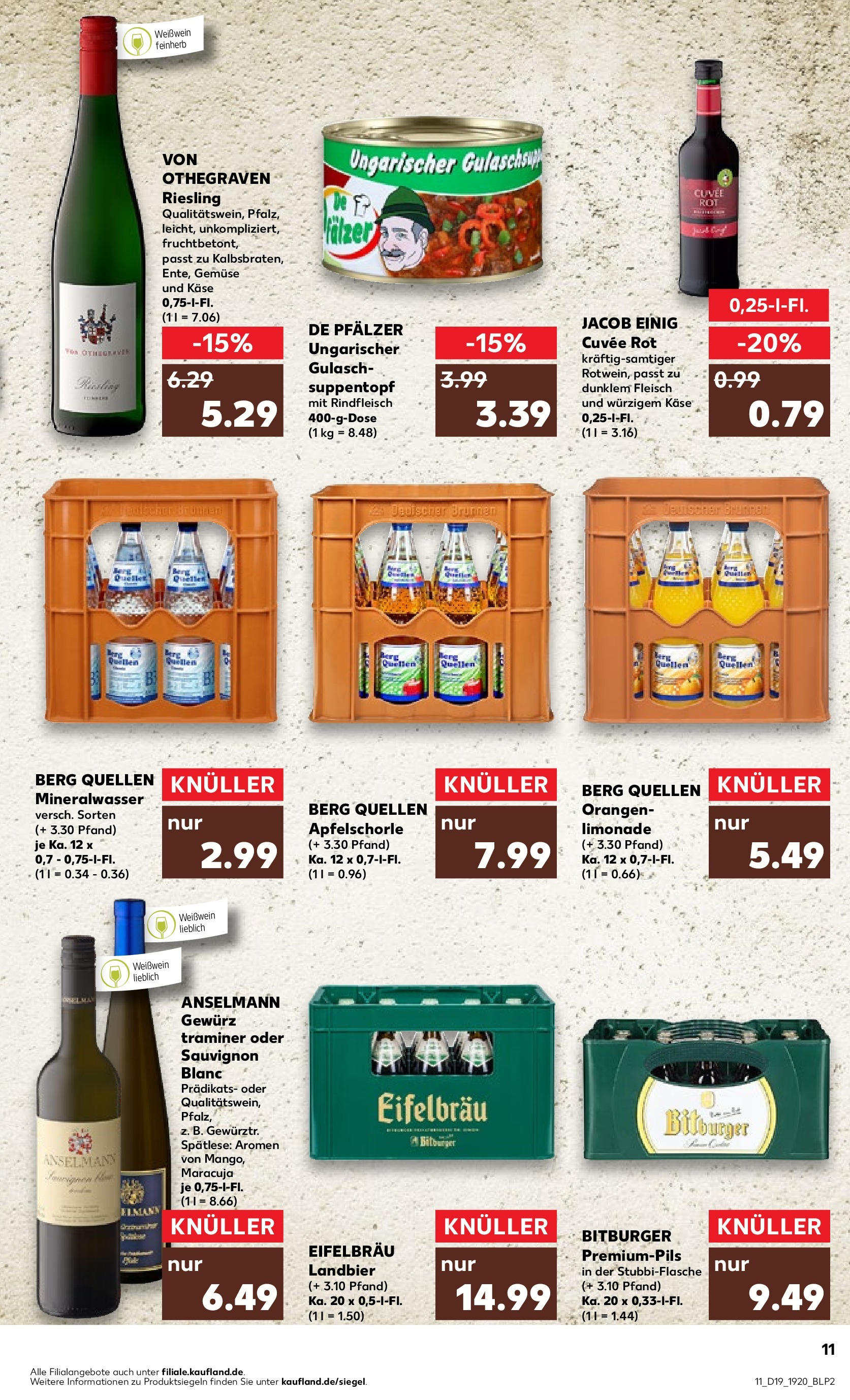 Kaufland - Rheinland-Pfalz (ab 10.05.2024) » Angebote Online zum Blättern | Seite: 11 | Produkte: Limonade, Mineralwasser, Gemüse, Rindfleisch