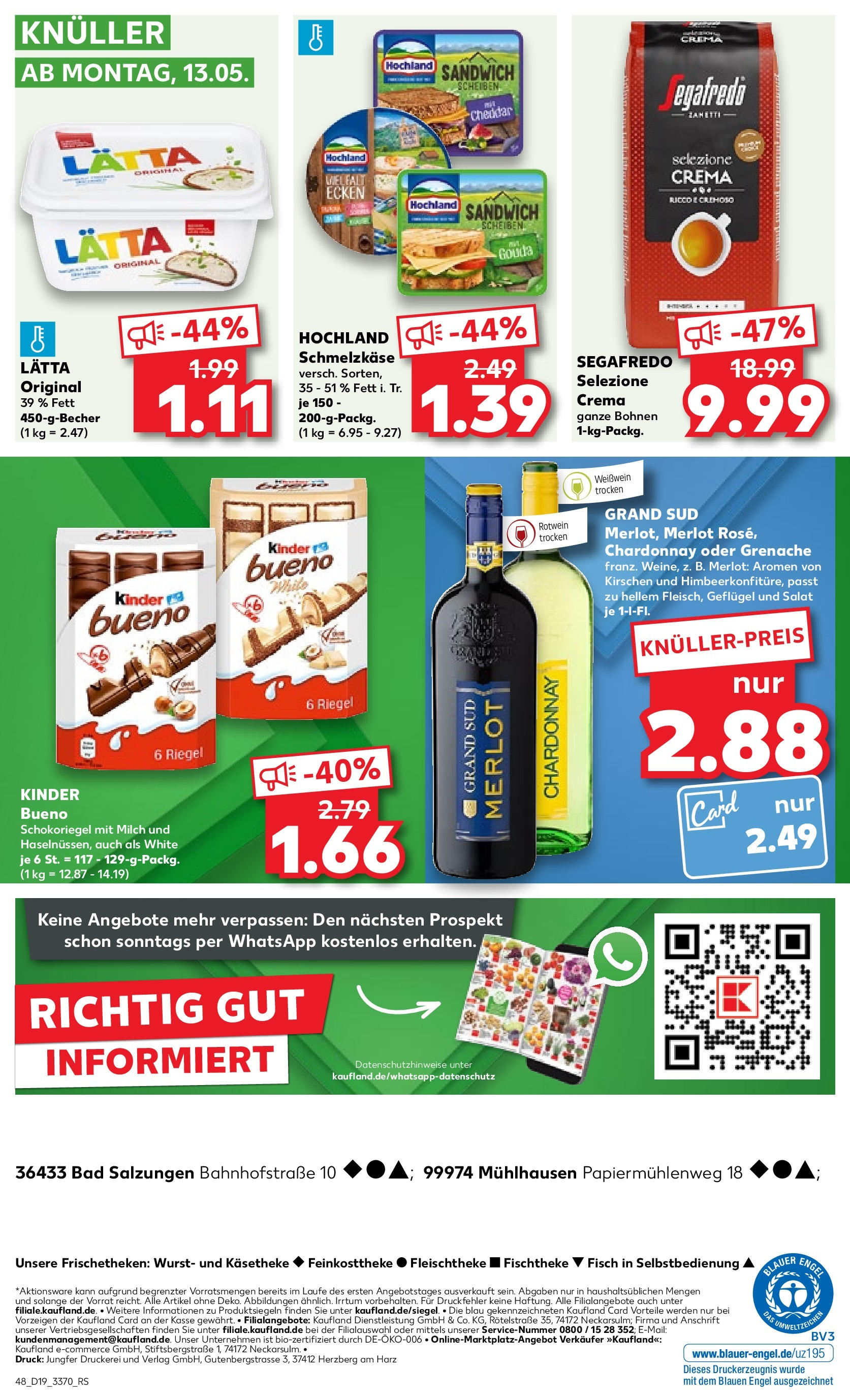 Kaufland - Thüringen (ab 10.05.2024) » Angebote Online zum Blättern | Seite: 48 | Produkte: Weißwein trocken, Gouda, Wurst, Salat