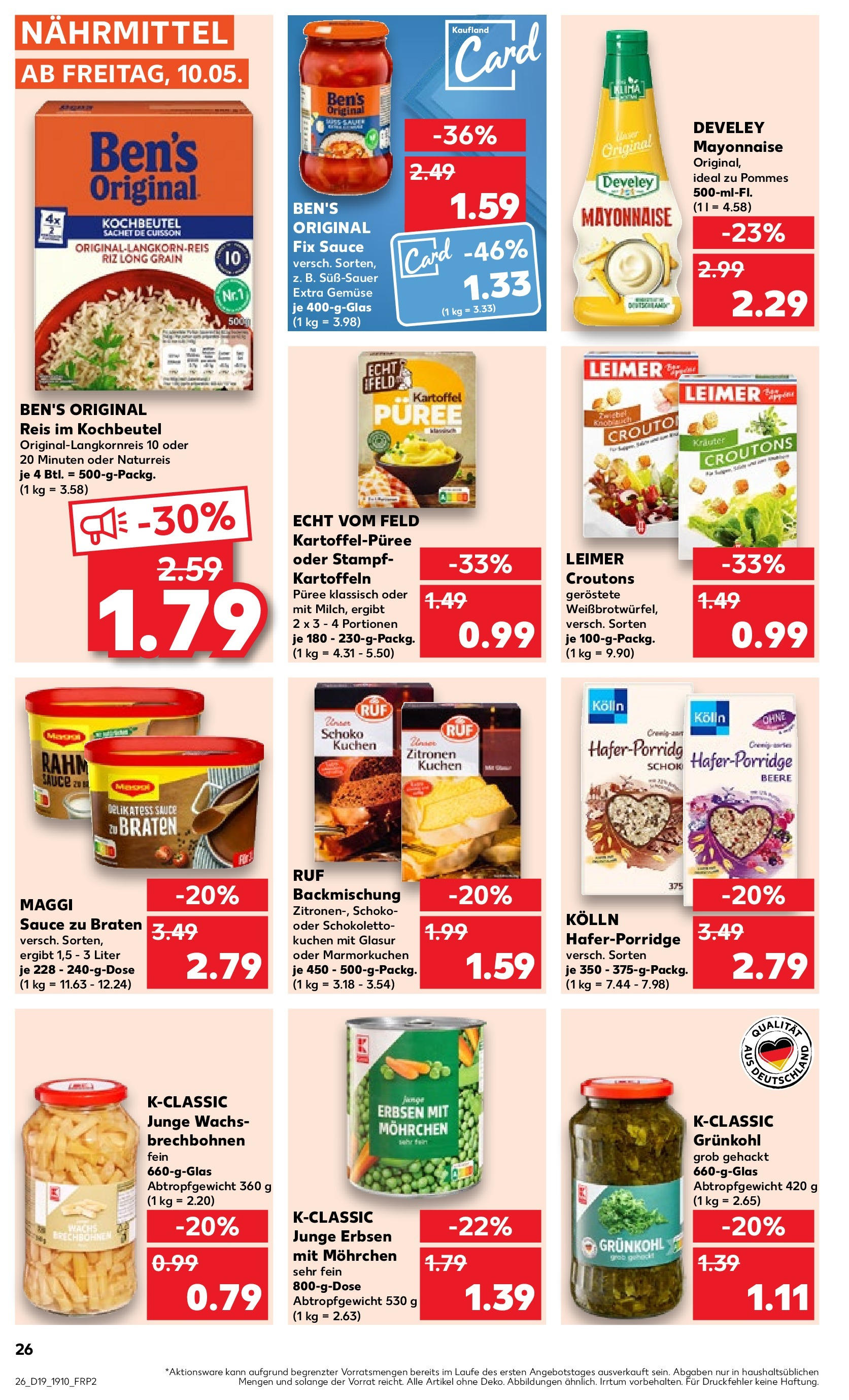 Kaufland - Rheinland-Pfalz (ab 10.05.2024) » Angebote Online zum Blättern | Seite: 26 | Produkte: Kartoffeln, Gemüse, Knoblauch, Erbsen