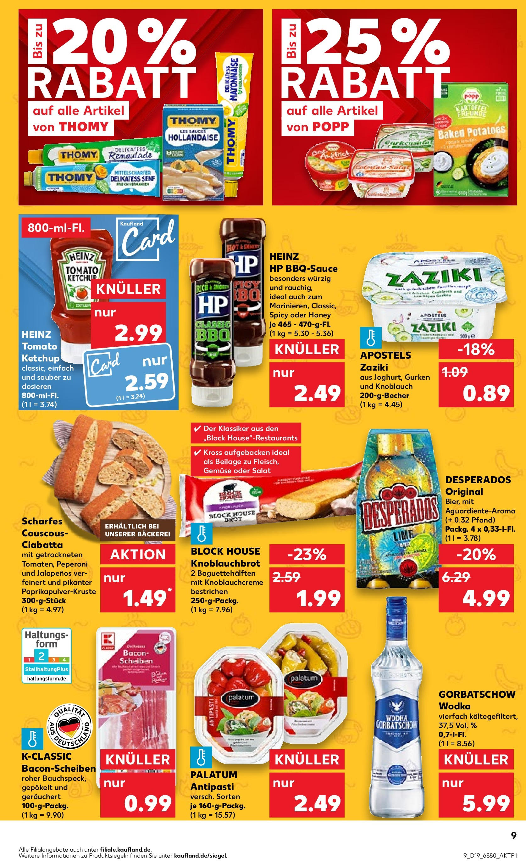 Kaufland - Saarland (ab 10.05.2024) » Angebote Online zum Blättern | Seite: 9 | Produkte: Bäckerei, Knoblauch, Wodka, Salat