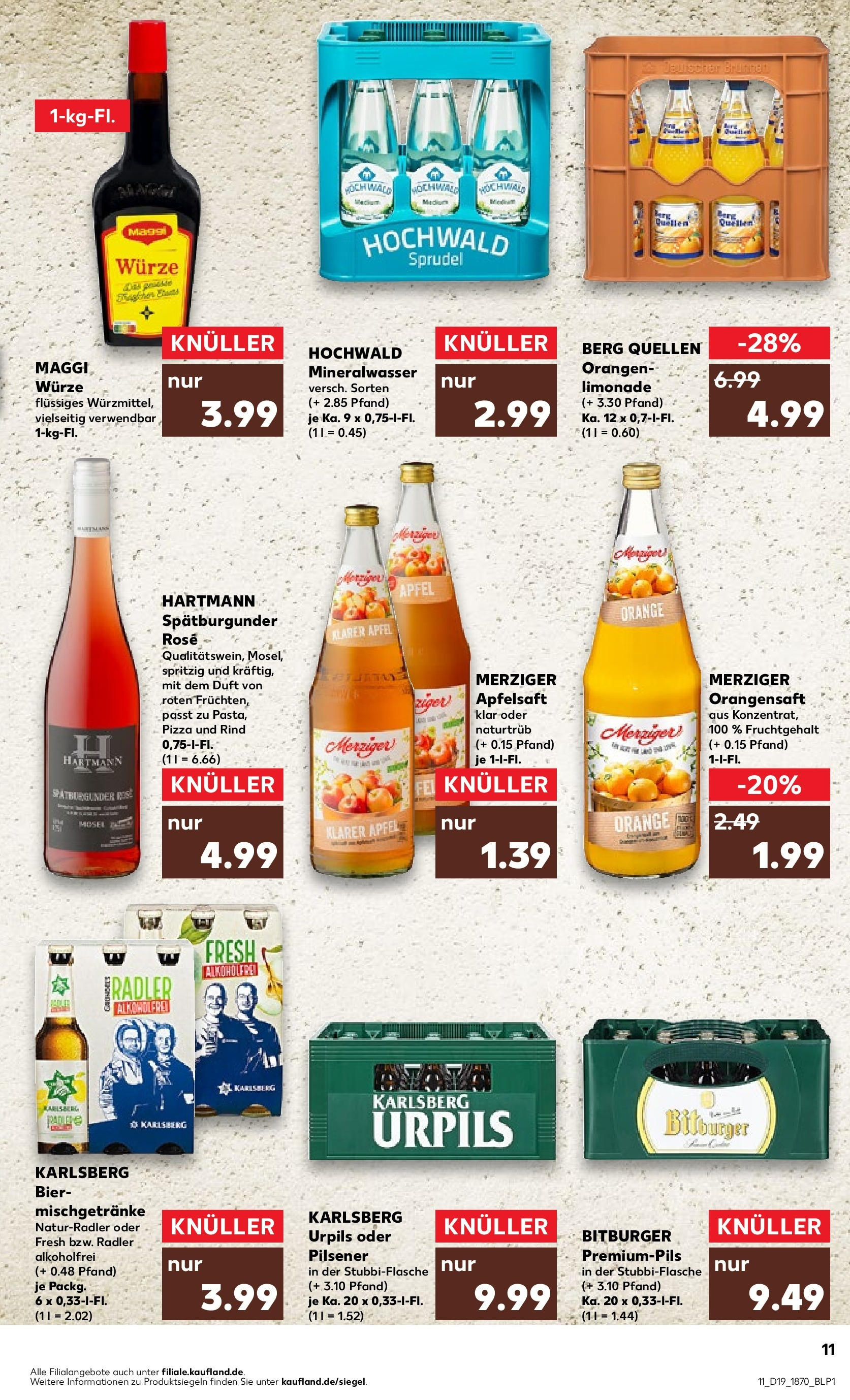 Kaufland - Saarland (ab 10.05.2024) » Angebote Online zum Blättern | Seite: 11 | Produkte: Limonade, Orangensaft, Apfelsaft, Pizza