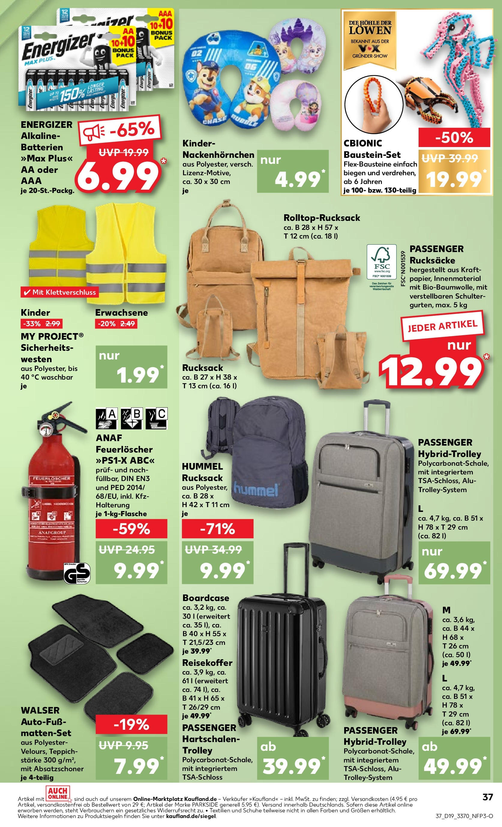 Kaufland - Sachsen (ab 10.05.2024) » Angebote Online zum Blättern | Seite: 37 | Produkte: Teppich, Pane, Rucksack