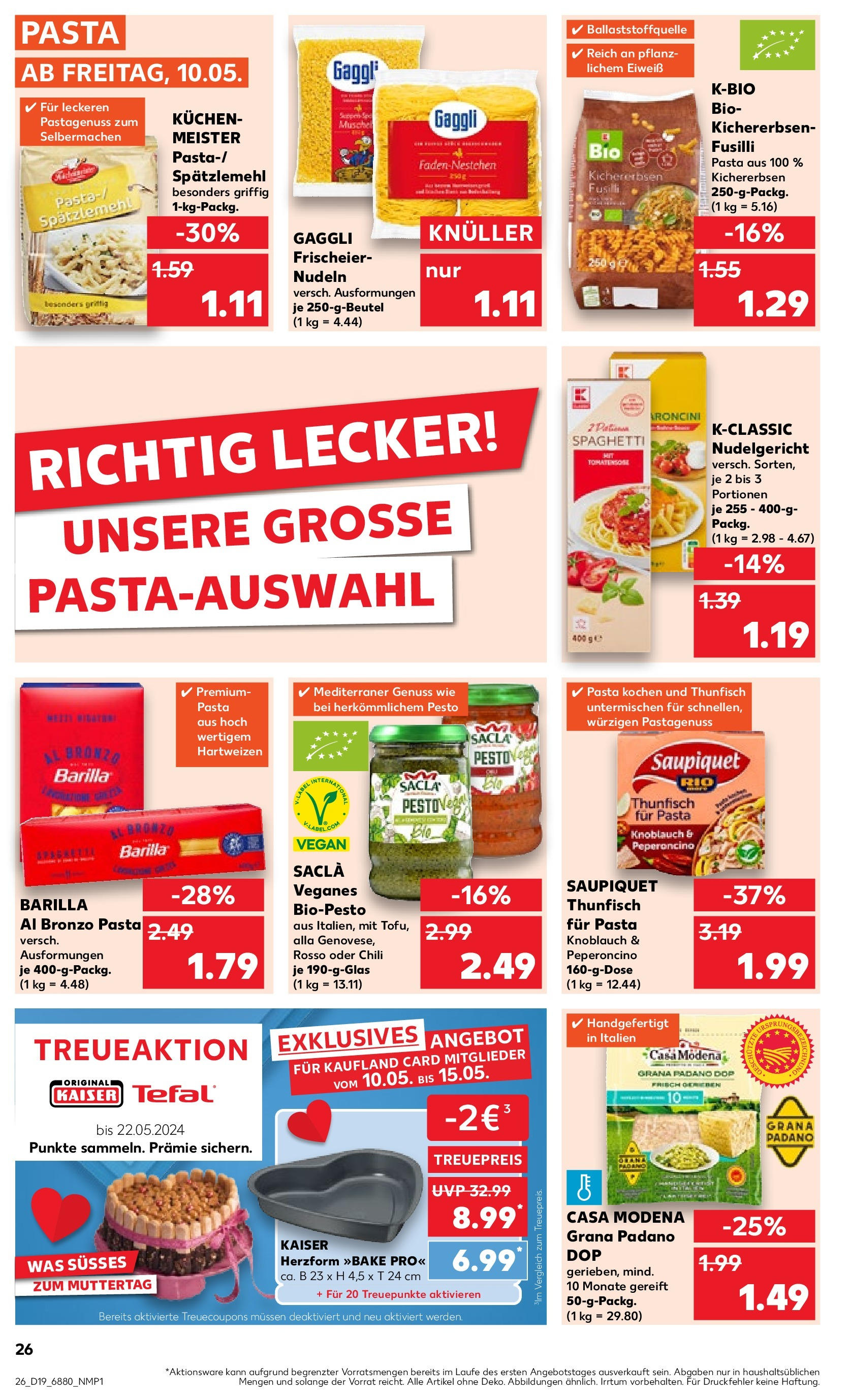 Kaufland - Saarland (ab 10.05.2024) » Angebote Online zum Blättern | Seite: 26 | Produkte: Barilla, Knoblauch, Chili, Pasta