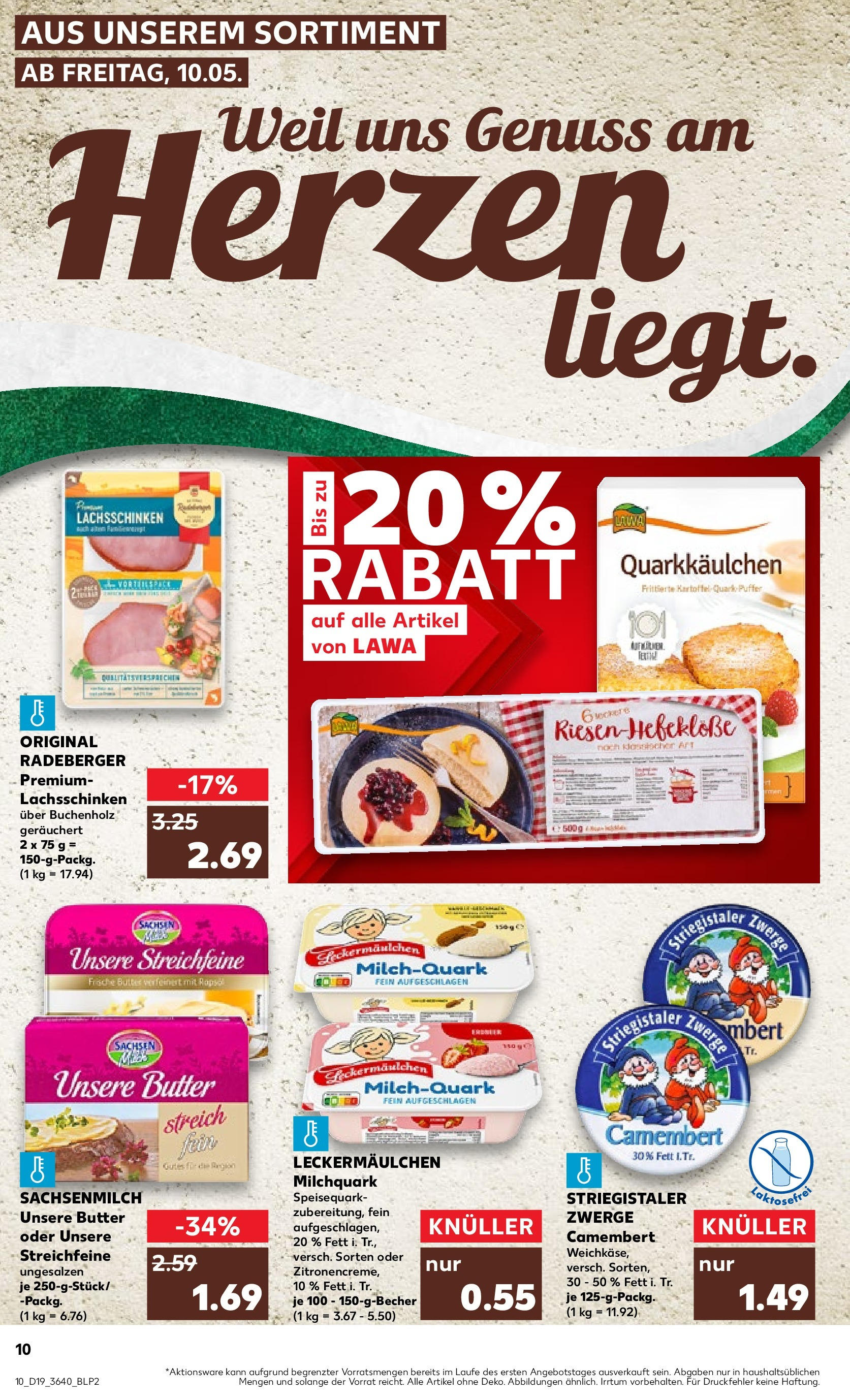 Kaufland - Sachsen (ab 10.05.2024) » Angebote Online zum Blättern | Seite: 10 | Produkte: Quark, Butter