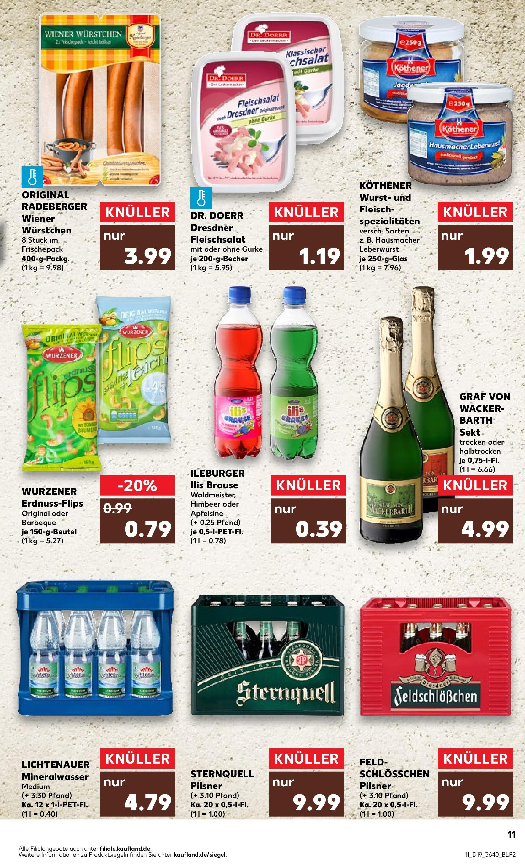 Kaufland - Sachsen (ab 10.05.2024) » Angebote Online zum Blättern | Seite: 11 | Produkte: Sekt, Mineralwasser, Wurst