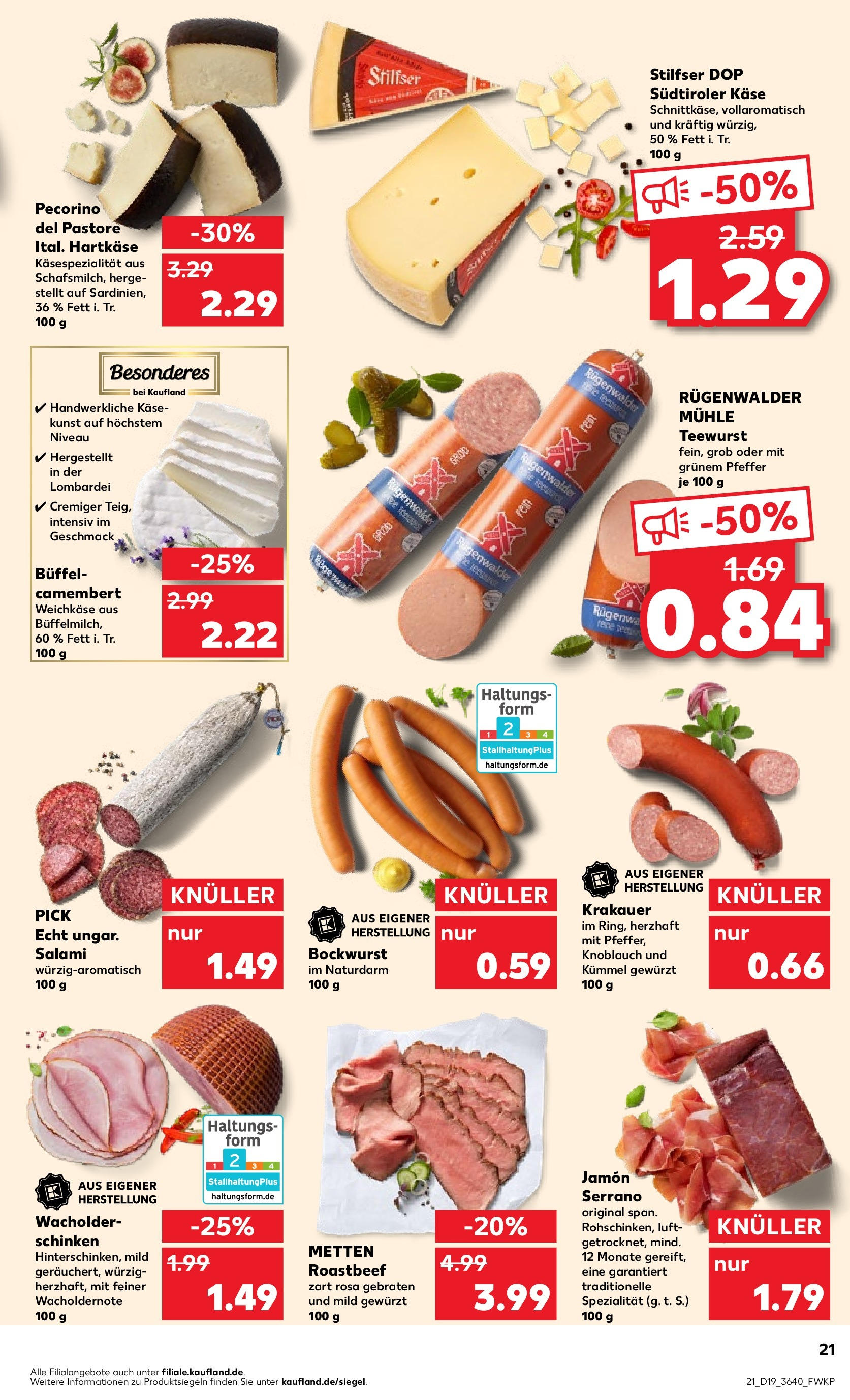 Kaufland - Sachsen (ab 10.05.2024) » Angebote Online zum Blättern | Seite: 21 | Produkte: Käse, Pfeffer, Salami, Schinken