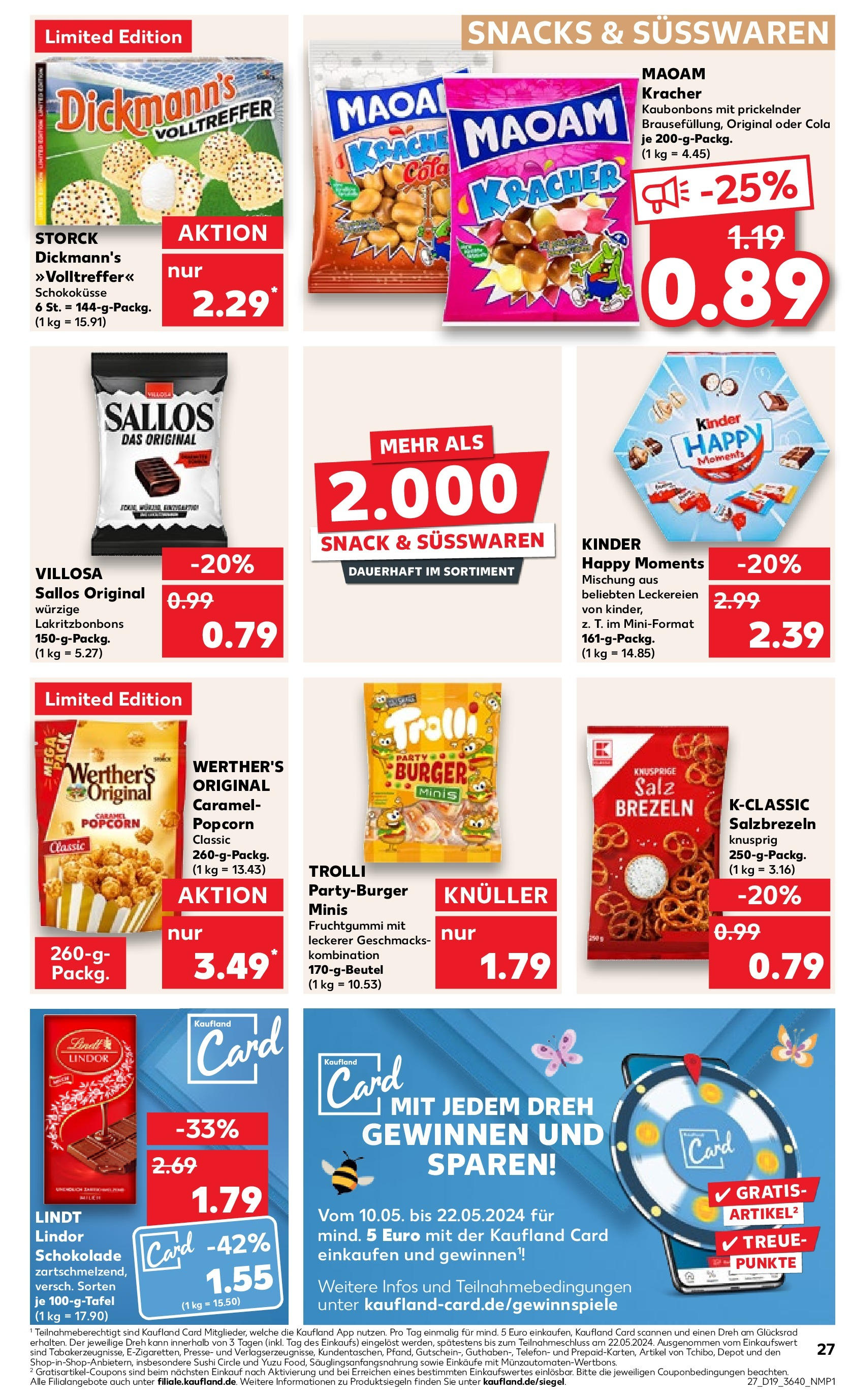 Kaufland - Mecklenburg-Vorpommern (ab 10.05.2024) » Angebote Online zum Blättern | Seite: 27 | Produkte: Schokolade, Burger, Salz, Telefon