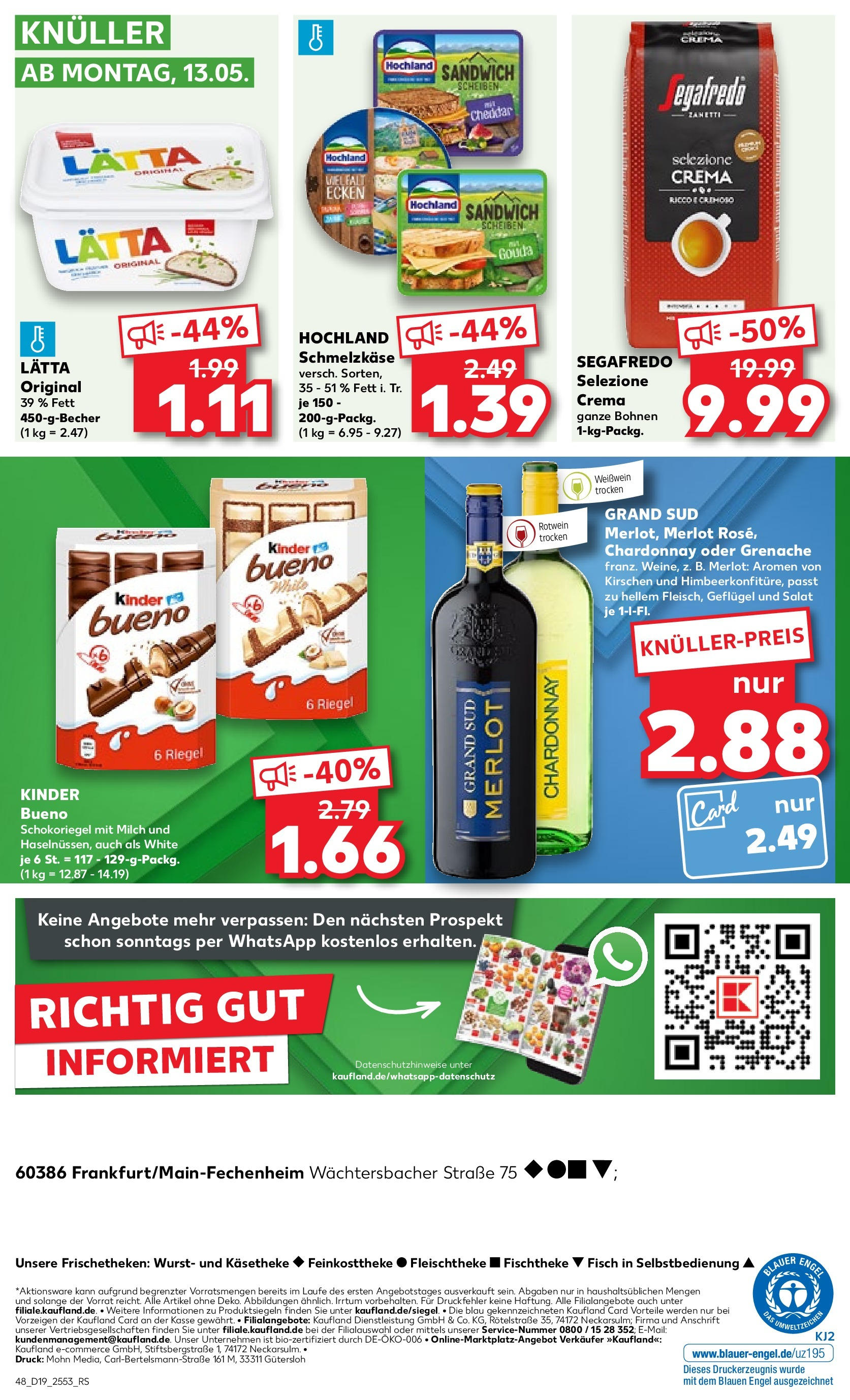 Kaufland - Hessen (ab 10.05.2024) » Angebote Online zum Blättern | Seite: 48 | Produkte: Milch, Gouda, Fisch, Salat