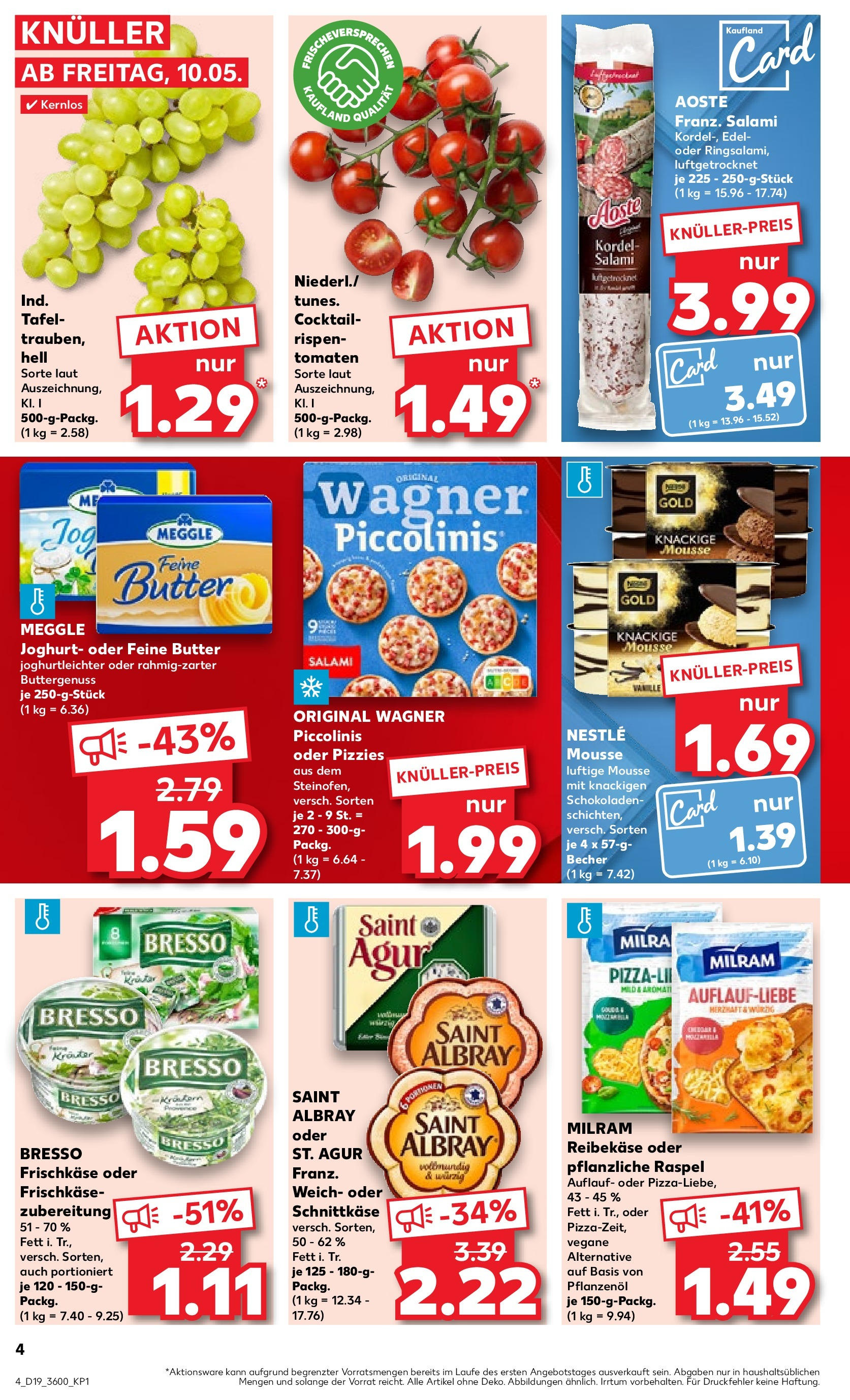 Kaufland Prospekt 	 (ab 10.05.2024) » Angebote Online zum Blättern | Seite: 4 | Produkte: Butter, Joghurt, Tomaten, Salami