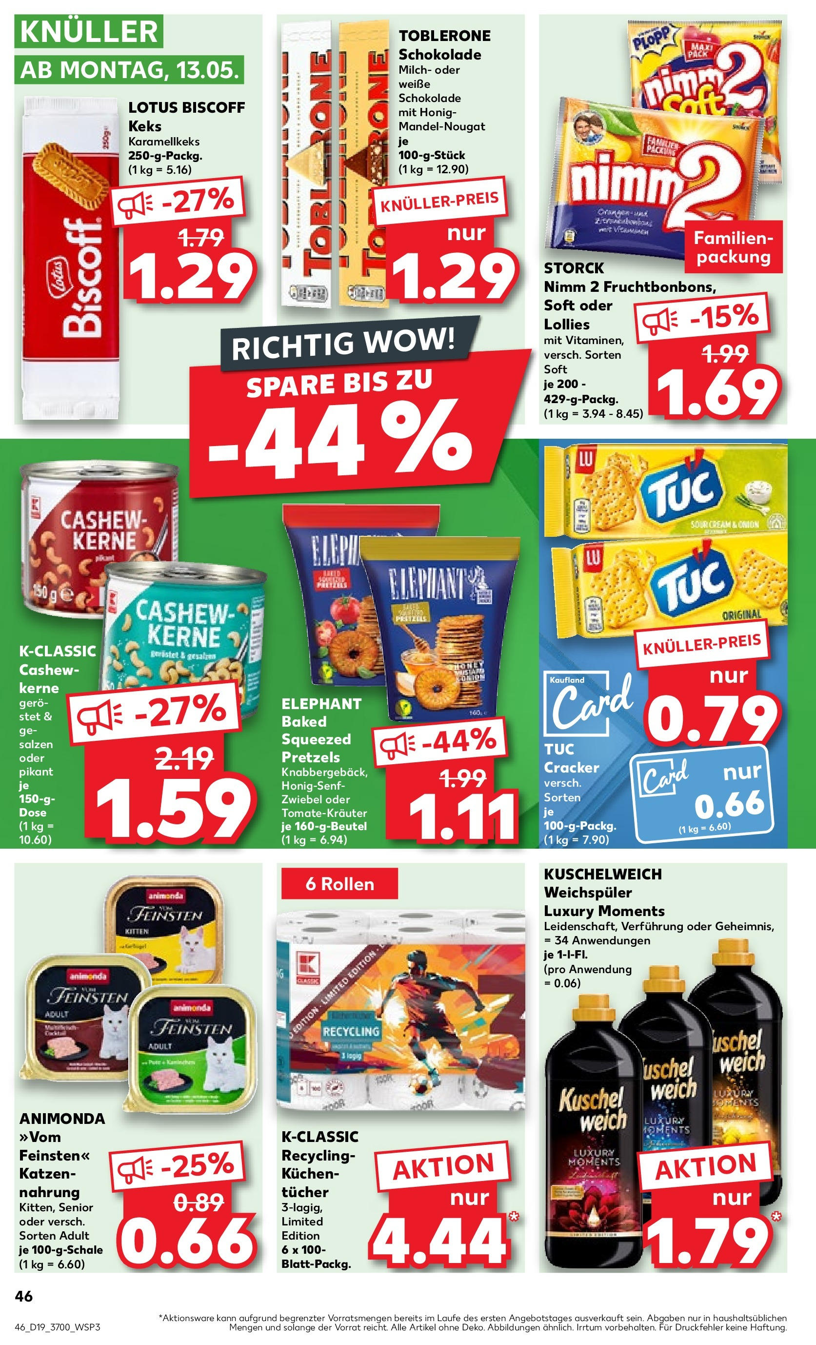 Kaufland - Mecklenburg-Vorpommern (ab 10.05.2024) » Angebote Online zum Blättern | Seite: 46 | Produkte: Milch, Schokolade, Weichspüler