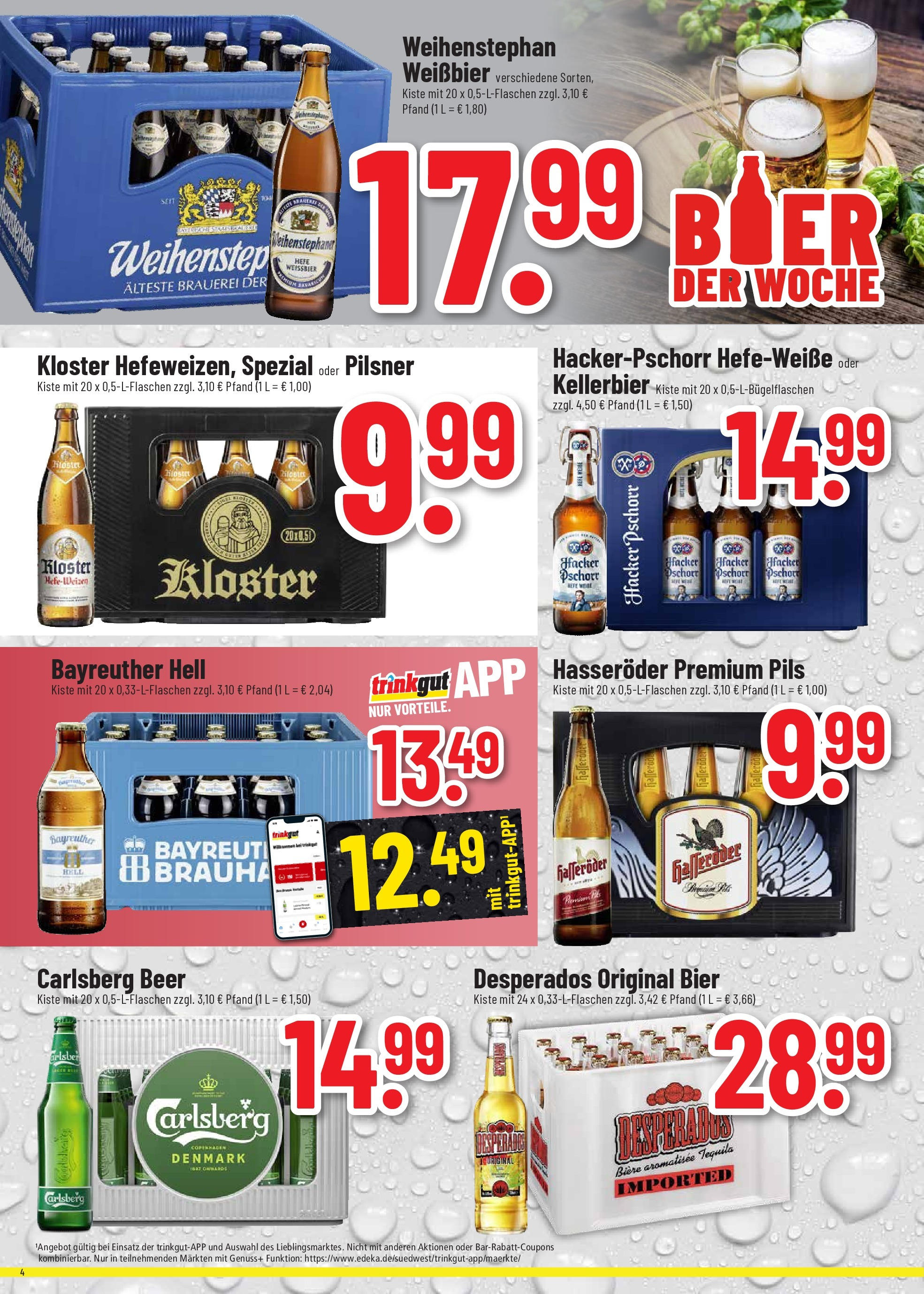 OFFERS - trinkgut: Wochenangebote (ab 05.05.2024) zum Blättern | Seite: 4 | Produkte: Bier, Weißbier, Pils