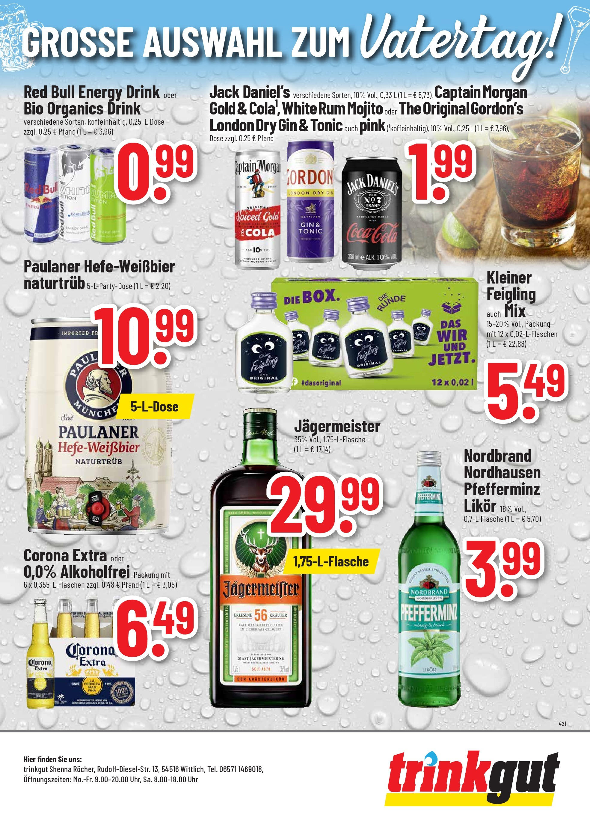 OFFERS - trinkgut: Wochenangebote (ab 05.05.2024) zum Blättern | Seite: 8 | Produkte: Red bull, Likör, Gin, Uhr