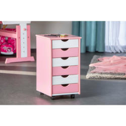 Rollcontainer Pierre pink weiß B/H/T: ca. 34x65x40 cm