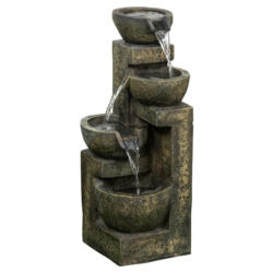 Outsunny Gartenbrunnen schwarz B/H/L: ca. 24x60x25 cm