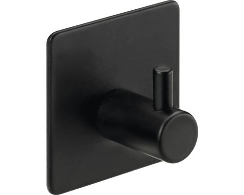 Klebehaken 45 x 45 x 28 mm Stahl schwarz matt 5 Stück