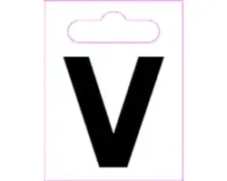 Buchstabe "V" Kunststoff H 40 mm, zum Kleben, schwarz