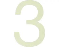 Hausnummer 3 Kunststoff H 120 mm, zum Kleben, Photo-lumineszierend