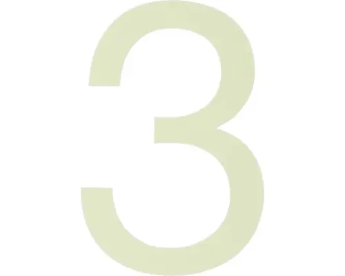 Hausnummer 3 Kunststoff H 120 mm, zum Kleben, Photo-lumineszierend