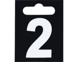 Hausnummer 2 Kunststoff H 40 mm, zum Kleben