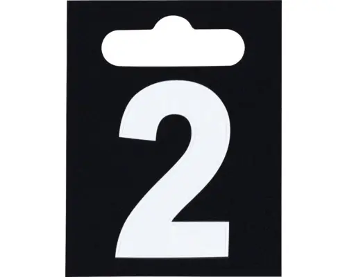 Hausnummer 2 Kunststoff H 40 mm, zum Kleben