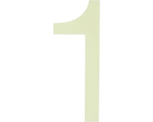 Hausnummer 1 Kunststoff H 120 mm, zum Kleben, Photo-lumineszierend