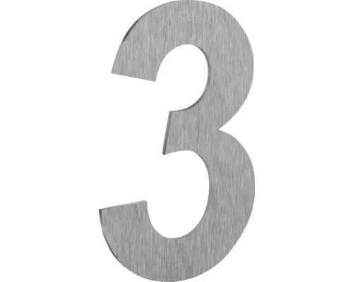 Hausnummer 3 Edelstahl H 130 mm