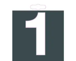 Klebeziffer Türschild Zahl "1" Kunststoff 100x120 mm, zum Kleben, weiß