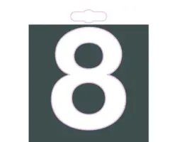 Klebeziffer Türschild Zahl "8" Kunststoff 100x120 mm, zum Kleben, weiß
