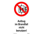 Hornbach Warnschild "Aufzug im Brandfall nicht benutzen" 80x160 mm, zum Kleben